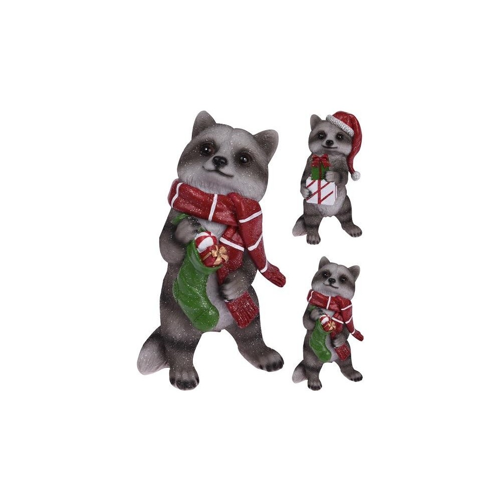 PROCIONE RESINA NATALE 22CM 2